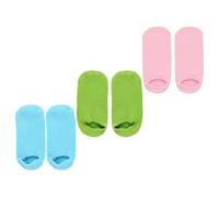 Healifty Calcetines Hidratantes para Pies Secos, 3 Pares Unisex Talla Única, Algodón Suave Puntos Antideslizantes, Colores Rosa Verde Azul, Ideales para Cuidado Spa y Reparación de Piel