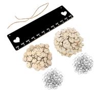 Healifty Calendario de Cumpleaños para Colgar la Pared Tablero Familiar de Madera Etiquetas Redondas y Forma de Corazón Calendario de Adviento 2023 para Decoración y Recordatorio de