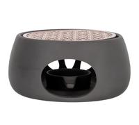 Healifty Calentador de Tetera de Cerámica para Mantener Té y Leche Calientes Estilo Japonés Base Antideslizante Set de 1 Unidad Color Negro en Casa u Oficina