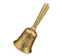 Healifty Campana De Mano De Tarot y Meditación De Latón Pentagrama Trifásico, Campana Decorativa Artesanal Pequeña para Altar y Rituales Esotéricos