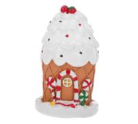 Healifty Casa de Pan de Jengibre Miniatura Resina para Decoración Navideña Interior Figuras de Pueblo Miniatura para Jardín y Exhibiciones Festivas