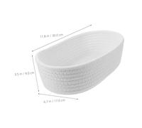 Healifty Cesta de Almacenamiento de Algodón Trenzado para Escritorio Cesta Decorativa con Forma de Barco Organizador Multifuncional para Cosméticos Juguetes y Snacks