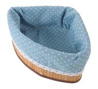 Healifty Cesta Triangular de Almacenamiento para Estantes de Esquina Cesta Tejida de Bambú Natural Decorativa para Baño y Dormitorio Organizador Compacto para Espacios Pequeños