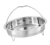 Healifty Cesta Vaporera Inoxidable con Soporte Vaporera Eléctrica Reutilizable Diseño Antiescaldaduras para Cocinar Verduras y Arroz 30 Cm
