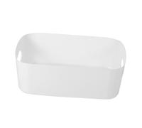 Healifty Cestas Organizadoras De Plástico Grandes Blancas 6 Piezas Resistentes Abs Multidisciplinarias para Baño, Cocina y Escritorio, Contenedores De Almacenamiento Multiusos Asa Troquelada