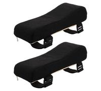 Healifty Cojines Ergonómicos para Reposabrazos de Silla de Oficina y Gaming, Almohadillas de Esponja y Poliéster en Color Negro, 2 Piezas para Prevenir Fatiga Muscular y Mejorar