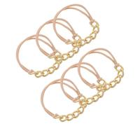 Healifty Coleteros Metálicos para Mujer 6 Piezas Pulseras Bandas Elásticas Doradas de Aleación Electrochapada Diseño de Cadena Retorcida Accesorios Versátiles para Peinados y Uso Diario