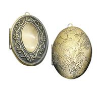 Healifty Colgante Medallón de Foto Ovalado Pequeño en Metal Color Bronce Antiguo Portafotos para Collar y Manualidades DIY Pack 2 Unidades para Recuerdos y Decoración Personalizada