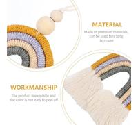 Healifty Colgante para Coche Arcoíris de Madera y Cuerda de Algodón Tejido a Mano, Decoración para Espejo Retrovisor, Adecuado para Dormitorio o Taller Artesanal