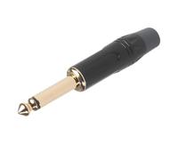 Healifty Conectores de Soldadura de 6,35 Mm para Guitarra Eléctrica, Acopladores de 5 Piezas en Negro, Conector Trs para Micrófono y Tarjeta de Sonido, Accesorios para Instrumentos