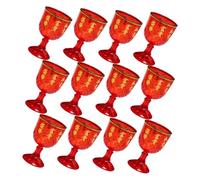 Healifty Copas de Vino Pequeñas de Plástico Rojo 12 Unidades de 40 Ml para Boda Tradicional China, Copas de Licor Reutilizables para Fiesta, Decoración y Celebración en Eventos