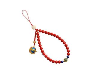 Healifty Correa Delicada para Móvil Estilo Chino con Cuentas Cuerda Corta para Teléfono Accesorio Decorativo Multifuncional y Resistente para Muñeca