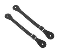 Healifty Correas Ajustables para Espuelas de Cuero Sintético Negro, 2 Piezas para Botas de Vaquero, Sujetadores de Talón Duraderos, Equipo de Equitación al Aire Libre para Hombre, Correas