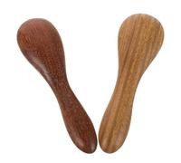 Healifty Cuchara de Masaje Facial de Madera de Sándalo 2 Piezas Herramienta para Mascarillas Faciales y Crema Tamaño Pequeño Masajeador Facial Portátil Uso Diario y Viajes