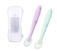 HEALIFTY Cucharas de silicona para bebés recién nacidos Cucharas de entrenamiento 2pcs (Púrpura y Verde