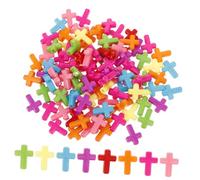 Healifty Cuentas Cruzadas de acrílico de 100pcs Colgante Grueso del Color Mezclado Colgante para la fabricación de la joyería del Collar