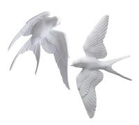 Healifty Decoración de Pared 3d de Golondrinas Artificiales en Resina, Juego de 2 Piezas Aves Simuladas para Salón, Entrada y Jardín, Adornos Rústicos y Decoración de Pájaros Realista