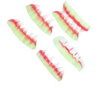 Healifty Dentaduras Postizas Luminosas de Terror 5 Piezas para Halloween, Accesorios Decorativos Zombis, Material Ecológico Seguro para Fiestas y Disfraces Estilo Varios Estilos
