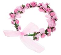 Healifty Diadema de Flores Artificiales para Boda Rosa, Ligera y Cómoda, Tela de Seda y Esponja, para Fiestas de Cóctel y Playa