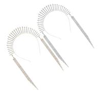 Healifty Diadema de Gemas de Imitación para Mujer 2 Unidades Tamaño Único Diseño de Aro Cristalino para Boda y Fiesta Accesorios Cabello Dorado y Plateado