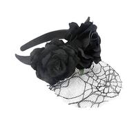 Healifty Diadema de Malla Cabello Diadema Aro de Flores para Fiestas de Baile y Disfraces Festivos