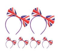 Healifty Diadema Lazo Satinado Bandera Británica 6 Piezas, Banda Pelo de Aficionado al Fútbol, Accesorios para Fiestas y Eventos Deportivos en Reino Unido