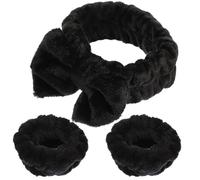 Healifty Diadema para Limpieza Facial Lazo Negro de Tela, sin Necesidad de Atar el Cabello, Adecuado para Cuidado Facial y Uso Diario