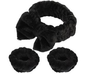 Healifty Diadema para Limpieza Facial Lazo Negro de Tela, sin Necesidad de Atar el Cabello, Adecuado para Cuidado Facial y Uso Diario