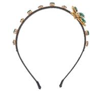 Healifty Diadema para Mujer Cristales Verdes, Tocado de Dama Aleación Resistente, Banda Cabello Estilo Barroco, Accesorios Elegantes para Boda y Uso Diario, Aros Cabello Diseño Decorativo