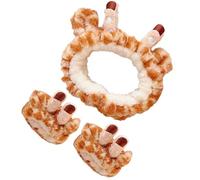 Healifty Diadema y Pulsera de Spa Jirafa para Lavado Facial, Conjunto de Peluche Ajustable, Color Amarillo, para Niñas y Mujeres en Cuidado Piel y Maquillaje