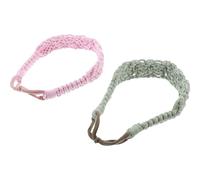 Healifty Diademas de Crochet Elásticas Trenzadas para Mujer 2 Piezas Tamaño Único Deportivas y Decorativas para Yoga y Ejercicio Colores Rosa y Verde Secoya