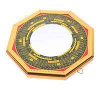 Healifty Espejo Bagua Chino de Cobre y Vidrio para Decoración del Hogar | Estilo Chino Antiguo, Pieza Decorativa Compacta para Mesa y Pared, Acabado Exquisito
