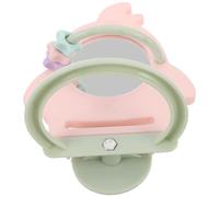 Healifty Espejo para Pájaros con Percha Pequeña de Plástico Color Rosa Claro, Accesorio de Entretenimiento para Aves y Juguetes Trituradores para Jaula, Adecuado para Loros, Periquitos