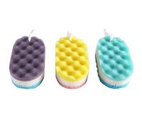 Healifty Esponja De Baño Exfoliante 3 Esponjas De Ducha Para Limpieza Corporal Con Cuerda Para Colgar Herramienta De Baño Para Mujeres Y Hombres 6.49X3.54X1.96 in