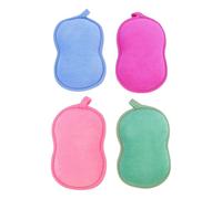 Healifty Esponjas de Baño de Fibra Vegetal Doble Cara para Niños y Adultos 4 Piezas para Limpieza Delicada y Producción de Espuma Hogar y Baño