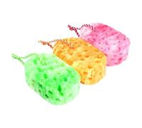 Healifty Esponjas de Baño Exfoliantes 3 Piezas con Diseño Camuflaje Verde Rojo Amarillo Esponja Corporal para Ducha Limpieza Profunda y Exfoliación Diaria Reutilizable para Piel