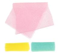 Healifty Esponjas Exfoliantes Africanas para Baño y Ducha 3 Piezas Red de Esponja Larga para Depurador de Espalda Cuerpos Adultos Viaje Hotel Color Rosa, Verde y Amarillo