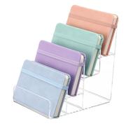 Healifty Estante De Almacenamiento Acrílico Transparente Multicapa, Soporte Expositor De Carteras y Joyas, 4 Niveles, Diseño Compacto, Uso para Escritorio y Organización Personal