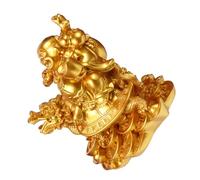 Healifty Estatua de Buda Maitreya de Resina Dorada Grande Decoración con Texturas Detalladas para Mesa de Oficina y Hogar