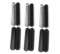 Healifty Estuche Metálico Rectangular para Lápices y Bolígrafos Set de 6 Piezas Interior Forrado Organizador Portátil Color Plateado y Negro Adecuado para Escuela Oficina