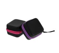 Healifty Estuche para Guardar Frascos de Aceites Esenciales de 5Ml 7-8 Compartimentos Caja Portátil Antivuelco de EVA Resistente Cremallera Morada y Rosa Adecuado para Viajes y