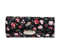 Healifty Estuche para Labiales con Estampado Floral Bordado Compacto y Portátil Color Negro con Espejo Interior para Aplicación Precisa Organizador para Barra de Labios Estándar