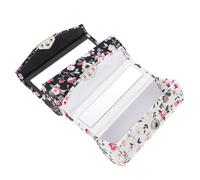 Healifty Estuche Portátil para Lápiz Labial 2 Piezas Espejo Caja de Tela Pequeña Diseño Floral Negro y Contenedor Compacto para Bálsamo Labial y Brillo de Labios Adecuado para