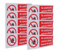 Healifty Etiquetas de Advertencia Prohibido el Paso 10 Unidades 100x300 Mm Adhesivas para Seguridad Interior y Exterior, Señal Visual de Precaución para Control de Acceso y Zonas