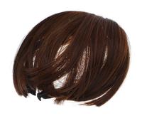 Healifty Flequillo Elegante de Seda Resistente al Calor Marrón, Fácil de Usar y Adecuado para Fiestas, Peluca Invisible Natural para Mujeres Estilo Francés