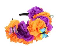 Healifty Flores Mexicanas Diadema Floral Día Muertos Tocado de Fiesta para Mujer Disfraz Mexicano Diadema de Rosas para Accesorios Cabello