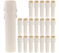 Healifty Fundas para Velas de Candelabro, 20 Mangas Plásticas en Forma de Lágrima (22 X 105 MM), Cubiertas de Portalámparas para Uso en Lámparas de Araña y Decoración de Hogar