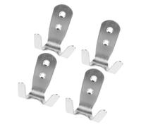 Healifty Ganchos de Acero Inoxidable para Colgar Ropa Doble Gancho Resistente, 4 Piezas en Color Plata, Diseño Moderno y Uso Adecuado Junto Piscina o Cocina