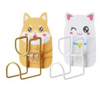 Healifty Ganchos de Pared para Lavabo sin Taladro Forma de Animal Decorativos, 2 Piezas en Pvc y Acero Inoxidable, Resistentes para Baño y Cocina