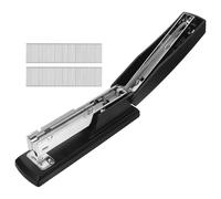 Healifty Grapadora de Escritorio Negra de Metal con Alta Capacidad y Recarga Integrada Herramienta Manual para Encuadernación de Documentos Oficina Hogar y Escuela para Papel y Suministros